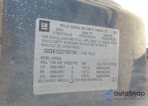 2007 Chevrolet Silverado 1500 Lt1 из США, поврежденный, VIN 2GCEK133271697746